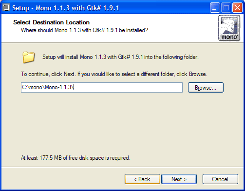 Figure 3. Mono installation destination