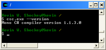 Figure 4. csc.exe --version output