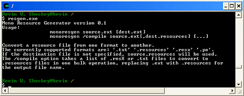 Figure 5. resgen.exe output